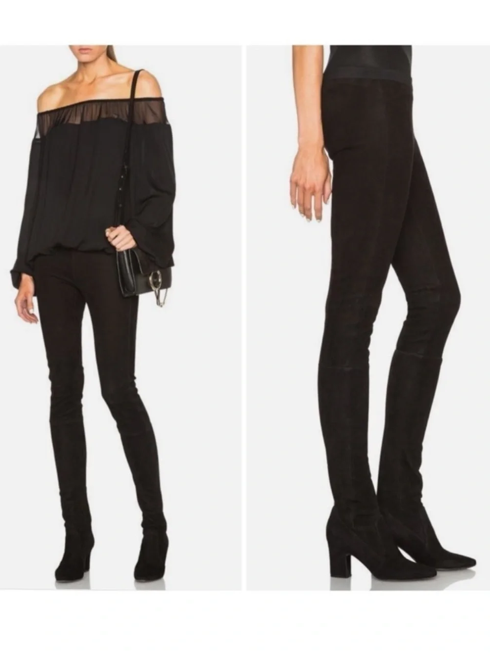 NIB Tamara Mellon Sweet Revenge 75 Black Suede Legging Boots Sz 40 XS/S